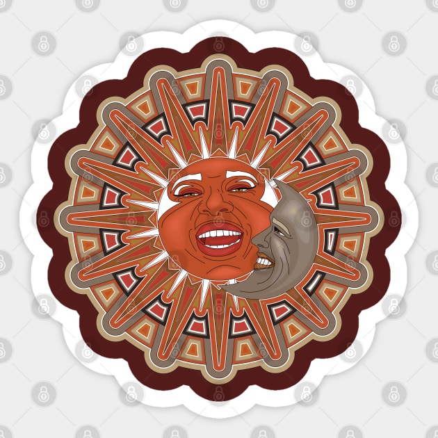 Laughing Sun and Smiling Moon Sticker by O GRIMLEY